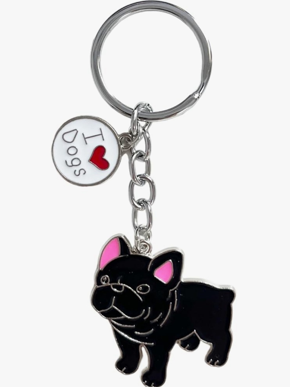 Chic Nation Black & Pink French Bulldog Keychain